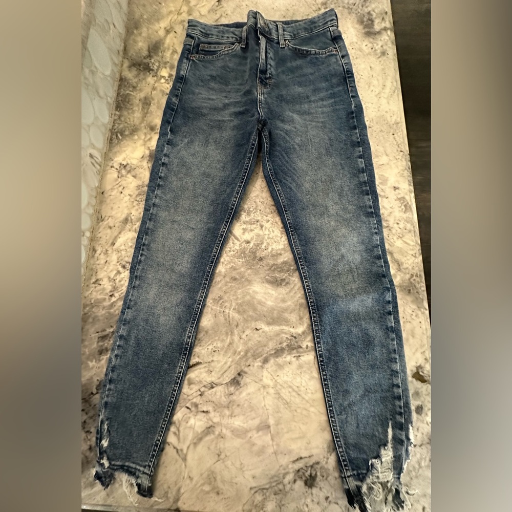 Topshop distressed skinny jeans